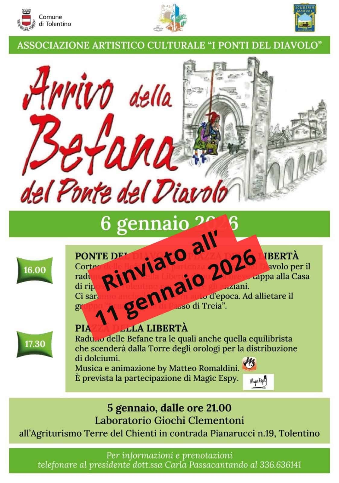 Arrivo della Befana del Ponte del Diavolo